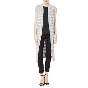 Calvin Klein Knit Stripes Mélange Vest Duster One Size